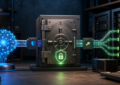 AI assistant connected through a secure vault to homelab servers using scoped read-only automation access.